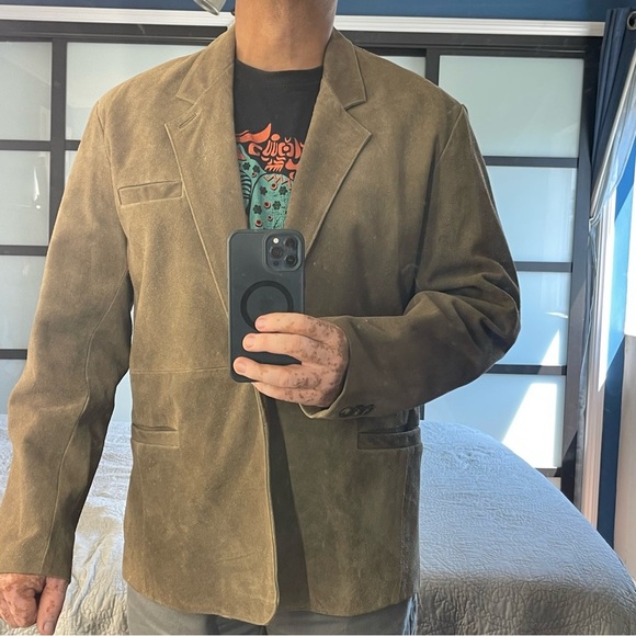 International Male Men's Large Suede Western Sport Coat Jacket Light Brown - Picture 12 of 12